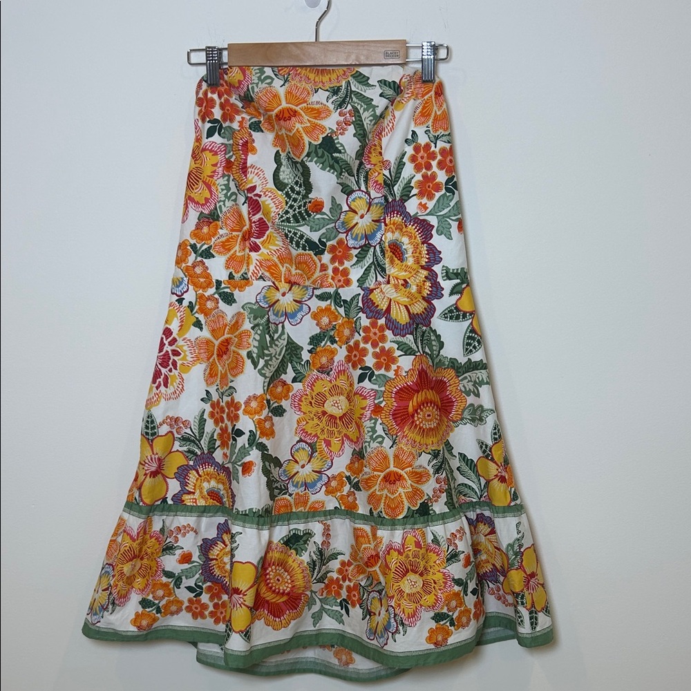 Joie Floral Strapless Maxi Dress Women's 14 Smocked Boho Resort